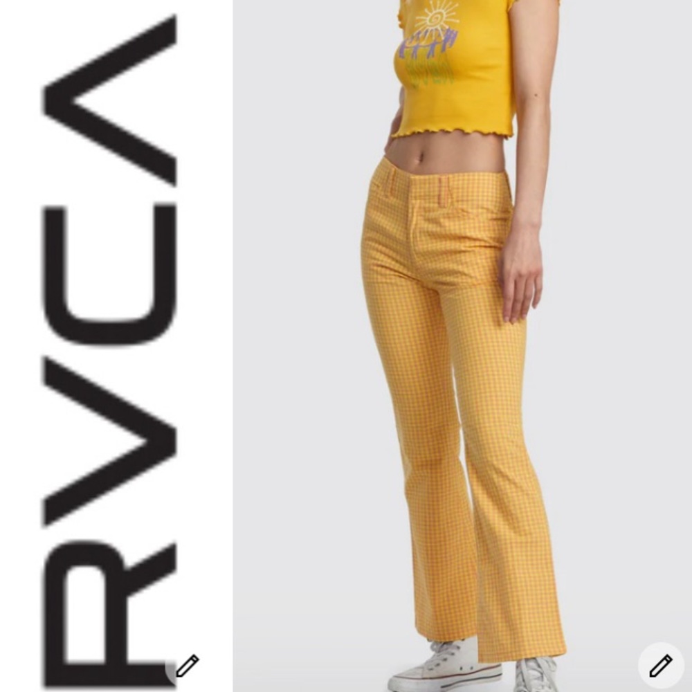 NWT RVCA Gingham Crop Pants